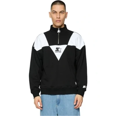 Afbeelding van Starter Triangle Troyer Sweater, Heren, Maat: Medium, Black/white