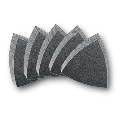 Afbeelding van Fein 63717082033 Deltaschuurpapierset Met klittenband, Ongeperforeerd Korrelgrootte 60, 80, 120, 180, 240 Hoekmaat 80 mm 50 stuk(s)