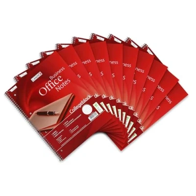 Afbeelding van LANDRE 100050247 Collegeblok Office 10 pack A4 80 vellen geruit rand links 70 g/m² geperforeerd schrijfblok notitieblok schoolblok