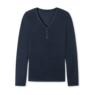 Afbeelding van Schiesser Pyjamashirt, Dames, Maat: 38, Blue