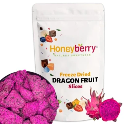 Afbeelding van Gevriesdroogde Drakenfruit Plakjes 100g Gevriesdroogd Gedroogd Fruit Gedroogde Chips voor Bakken, Decoratie, Snacks, Ontbijtgranen en Desserts