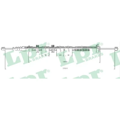 Afbeelding van LPR C0205B Handremkabel 1785, 1600mm Schijfremmen FIAT: BRAVO 2