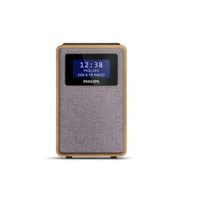 Afbeelding van Philips TAR5005/10 DAB+/FM tafelradio tuner met houten behuizing grijs