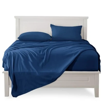 Afbeelding van FARFALLAROSSA beddengoed voor Frans bed, materiaal 100% puur katoen, en 1 kussensloop, Made in Italy, marineblauw