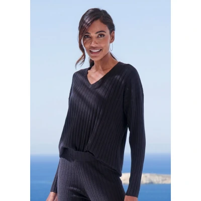 Afbeelding van French Connection Gebreide trui met v hals, loungewear