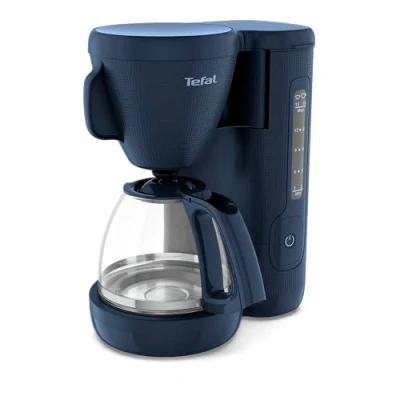 Afbeelding van Tefal Morning CM2M1410 Filterkoffiezetapparaat, glazen kan, 1,25 liter watertank, warmhoudfunctie, permanent filter, waterniveau indicator, blauw