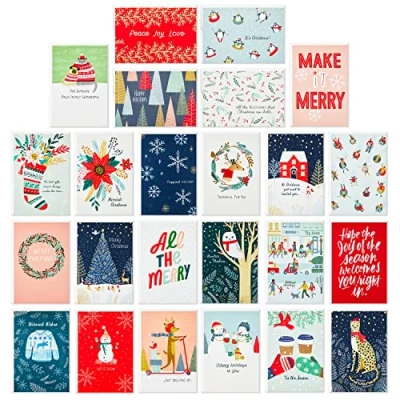 Afbeelding van Hallmark Kerstkaarten in doos, 24 ontwerpen (24 kaarten en enveloppen) (5XPX2338)
