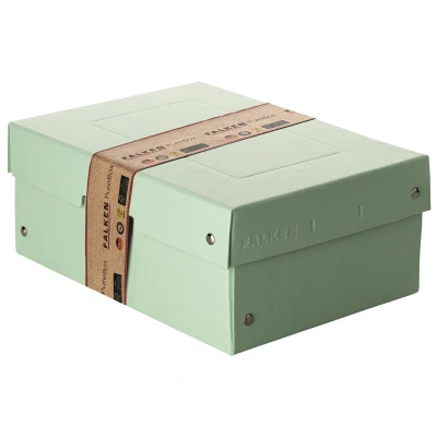 Afbeelding van Originele Falken PureBox pastel. Made in Germany. 100 mm hoog DIN A5 groen. Opbergdoos met deksel van stevig karton Veganistische geschenkdoos transportdoos multifunctionele doos
