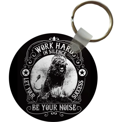 Afbeelding van Sleutelhanger Leeuw Vintage Quote Plastic Rond Uitdeelcadeautjes Vaderdag cadeau Geschenk Cadeautje voor hem Tip Mannen