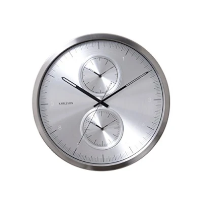 Afbeelding van Karlsson wandklok Multiple Time aluminium Zilver