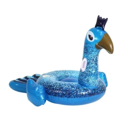 Afbeelding van Bestway Rider Petra Pauw Ride On Jumbo Zwemband Blauw Max. Gewicht: 90 kg Vynyl/PVC met Veiligheidsventielen 173 x 135 112 cm Bekerhouder