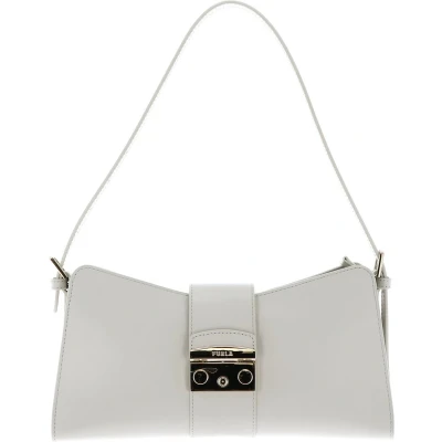 Afbeelding van FURLA Leren Schoudertas Metropolis Shoulder Bag Remix Marshmallow Crème