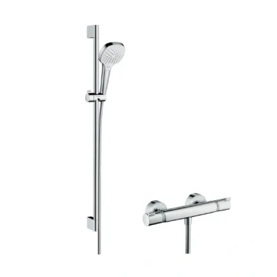 Afbeelding van Hansgrohe croma select e vario ecostat comfort douchecombinatie 90 cm wit chroom 27082400