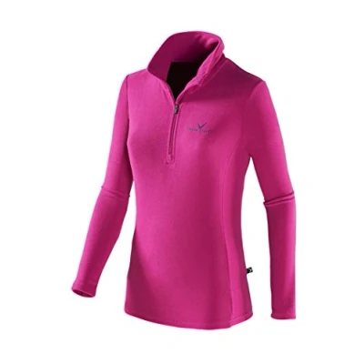 Afbeelding van Black Crevice dames fleece skirolli I ski trui voor maten functioneel damesshirt met ritssluiting midlayer van 100% microfleece