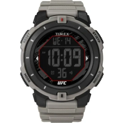 Afbeelding van Timex Mannen UFC Rumble 50mm horloge, Tan Strap digitale wijzerplaat zwarte kast, bruin, Ronde