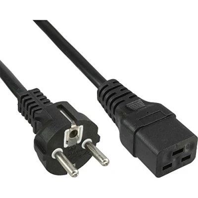 Afbeelding van InLine 16658H netsnoer 16A, geaard contact recht op koudestekker IEC320/C19, 0,5 m