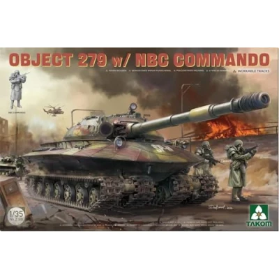 Afbeelding van 1:35 Takom 2188 Object 279 met NBC Commando Plastic Modelbouwpakket