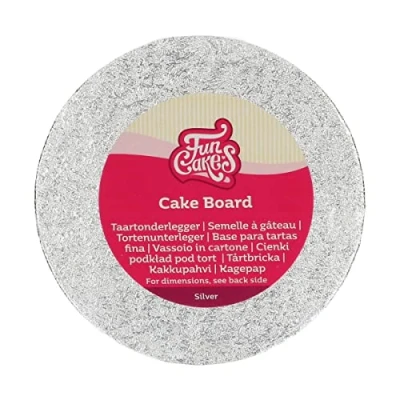 Afbeelding van FunCakes Cake Board Rond Zilver Ø12,5 cm Taartonderlegger Taartkarton