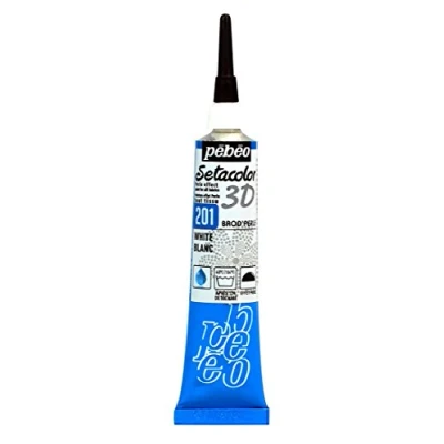 Afbeelding van Pebeo, Kleuren + verf voor doe het zelvers, Setacolor 3D Brod&#039;Perle Effect (Wit, 20 ml)