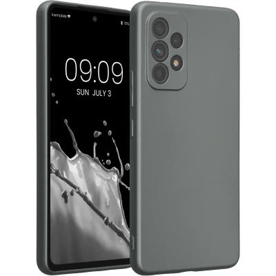 Afbeelding van kwmobile metallic telefoonhoesje van TPU Compatibel met Samsung Galaxy A53 5G Flexible case voor smartphone In grijs