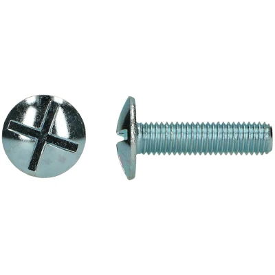 Afbeelding van Platbolkopschroef dubbele gleuf M6x10mm Verzinkt 200 stuks