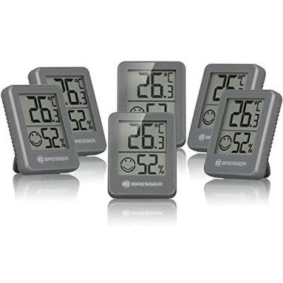 Afbeelding van BRESSER ClimaTemp Hygro Indicator Set van 6 Thermo /Hygrometers zwart