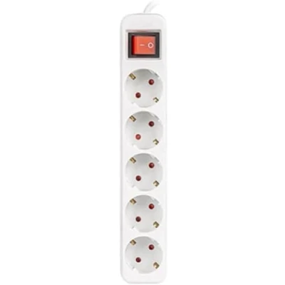 Afbeelding van Stopcontactenstrip 5 Tomas Schuko Lanberg 2500 W 3 m Wit (3 m)