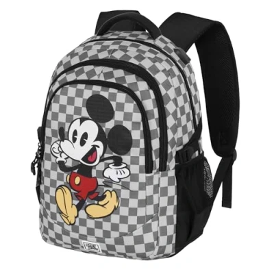 Afbeelding van Karactermania Disney Mickey Mouse Plus hardlooprugzak Backpack met USB poort Closer Zwart Wit Grijs