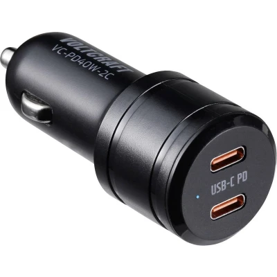 Afbeelding van VOLTCRAFT VC PD40W 2C USB oplader Auto Uitgangsstroom (max.) 3 A Aantal uitgangen: 2 x C Power Delivery (USB PD)