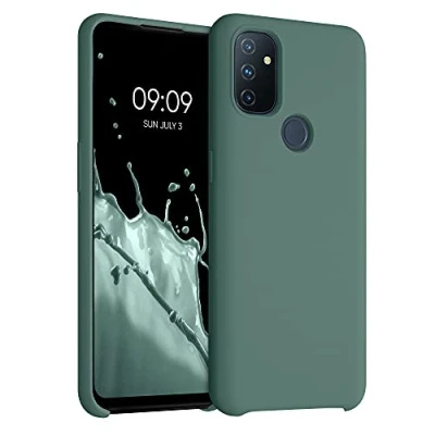 Afbeelding van kwmobile telefoonhoesje geschikt voor OnePlus Nord N100 Hoesje met siliconen coating Smartphone case in dennengroen
