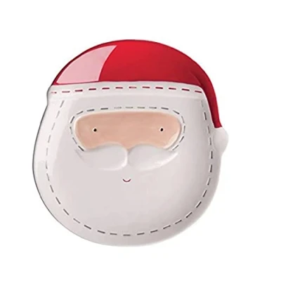 Afbeelding van Excelsa Xmas Country Style bord, keramiek, wit/rood