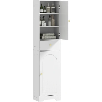 Afbeelding van HOMCOM Badkamermeubel 40x29,5x170cm Spaanplaat Wit