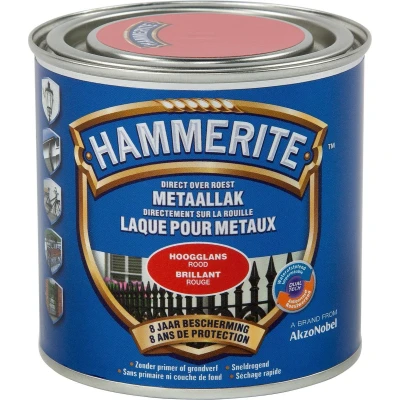 Afbeelding van Hammerite Metaallak Hoogglans Rood 0.25L