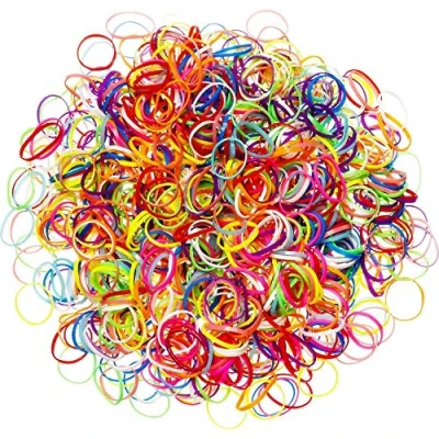 Afbeelding van Elastische rubberen haarbanden, 1000 Pack Rubber Hoofdbanden Haarbanden Kleur Haar Vlechten Bands voor Kinderen Meisje