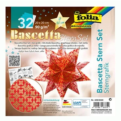 Afbeelding van foliefolders Bascetta ster, 200 x mm, zilver/goud