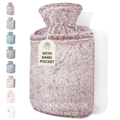 Afbeelding van Qomfor Kruik met Extra Zachte Hoes Kangoeroezak 1.8L Inhoud Warmwaterkruik voor Pijnverlichting en Ontspanning Plum