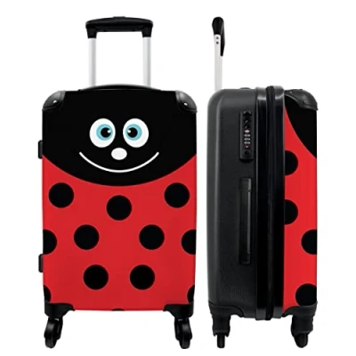 Afbeelding van NoBoringSuitcases.com Grote rode koffer Kinderkoffer dieren geschikt voor jongens en meisjes Reiskoffer met 4 wielen Trolley op wieltjes 60 liter Rolkoffer groot kinderen XL Ruimbagage valies 20kg Reisbagage &amp; reisaccessoires middelmaat
