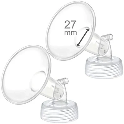 Afbeelding van 2x 27 mm Maymom brede hals pomponderdelen voor Spectra S1/S2 pompen; incl. halsflens; niet originele flens; vervanging Shield (27 twee flensen) (Spectra pomponderdelen)