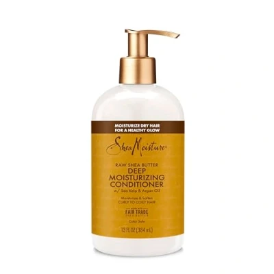 Afbeelding van SheaMoisture Restorative conditioner voor droog, beschadigd haar ruwe shea boter siliconen vrije krullend 13 oz