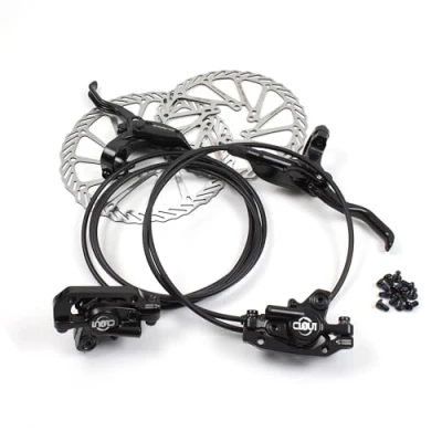 Afbeelding van Clarks Cycle Systems Clout 1 Hydraulische schijfremset voor en achter, inclusief rotoren, olijven, IS bevestigingen, 180/160mm, zwart