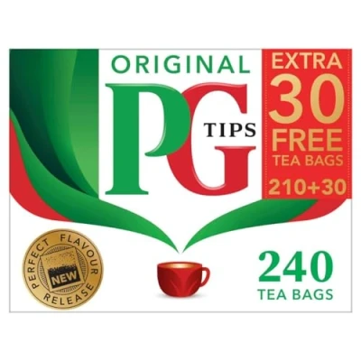 Afbeelding van PG Tips Black Tea, Pyramid Tea Bags, 240 Count Boxes (2 stuks) van Unilever
