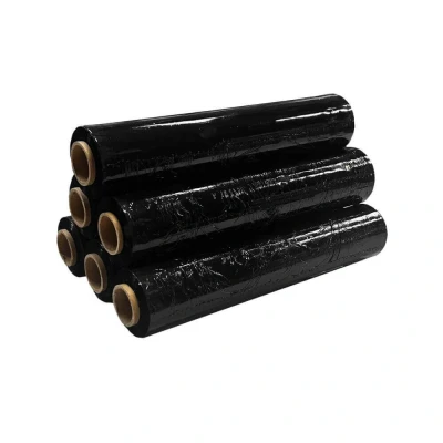 Afbeelding van Kortpack Zwarte Handwikkelfolie 20my X 50cm 300mtr Zwart (6 Rollen)