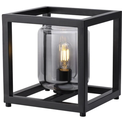 Afbeelding van Freelight Tafellamp Dentro B 26 cm rook glas zwart