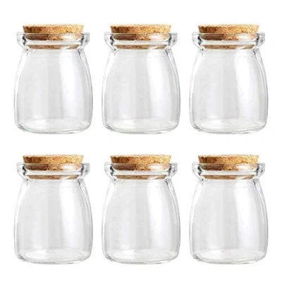 Afbeelding van Magic Season Decoratieve glazen fles met kurkstop (3.6 oz. pudding flessen/6 stuks)