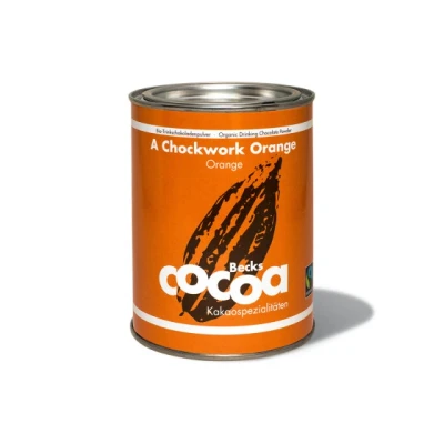 Afbeelding van Biologische Cacao Becks A Chockwork orange with and ginger, 250 g