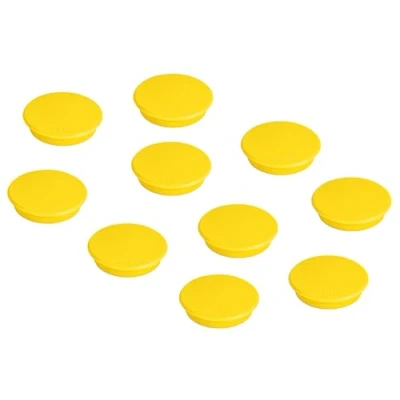 Afbeelding van FRANKEN HM20 04 Ronde magneten, 10 stuks, hoogwaardige zelfklevende magneten voor kantoor, huishouden, werkplaats, ideaal whiteboards, koelkast, planborden of showkasten, 24 mm, geel