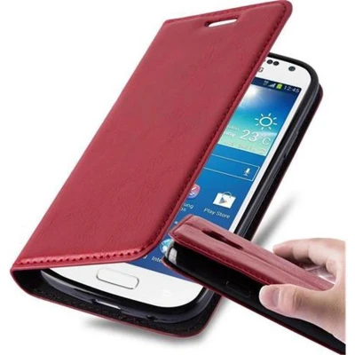 Afbeelding van Cadorabo Hoesje geschikt voor Samsung Galaxy S4 MINI in APPEL ROOD Beschermhoes Case magnetische sluiting Cover