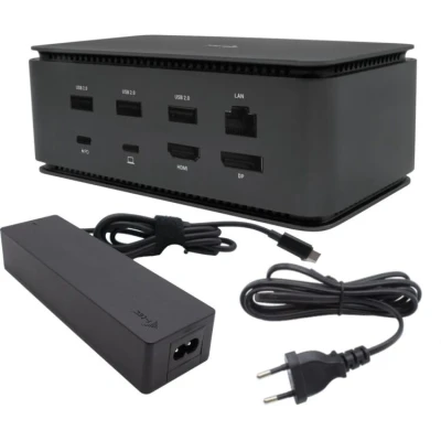 Afbeelding van I tec Metal USB4 Docking station Dual 4K HDMI DP with Power Delivery 80 W + Universal Charger 112