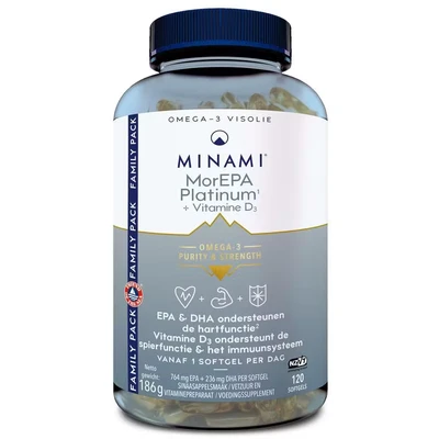 Afbeelding van Minami MorEPA Platinum + Vitamine D3 Softgels 120SG