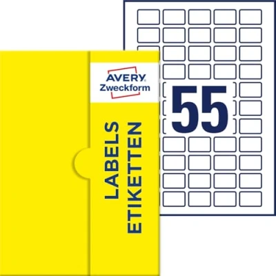 Afbeelding van AVERY Zweckform P3464 100 Universele etiketten (5.550 zelfklevende etiketten, 30 x 20 mm op A4, papier, bedrukbare productetiketten, QR code individuele stickers) vellen